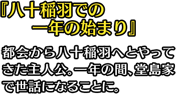 『八十稲羽での一年の始まり』都会から八十稲羽へとやってきた主人公。一年の間、堂島家で世話になることに。